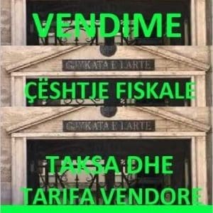 Vendime GJ.L. volumi 8 - 2015-2016 - Taksa e tarifa vendore