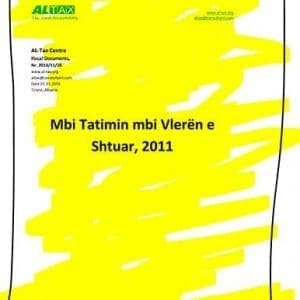 Mbi tatimin mbi vlerën e shtuar në Shqipëri, 2011